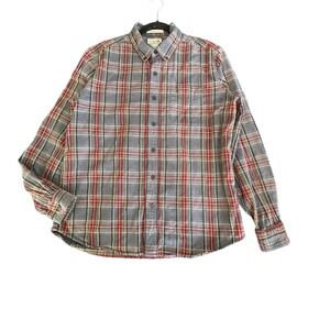 LL Bean Men's Traditional Fit Scotch Plaid Flannel Button Down Shirt M‎ Regular